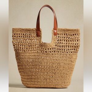 Banana Republic large Paper Straw Shopper Tote NWT
